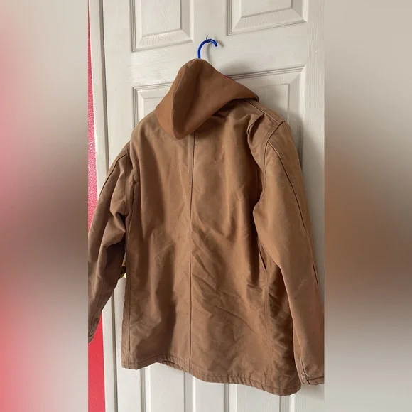 Carhartt C04 BRN blanket lined removable hood chore coat men’s size 46 USA Made